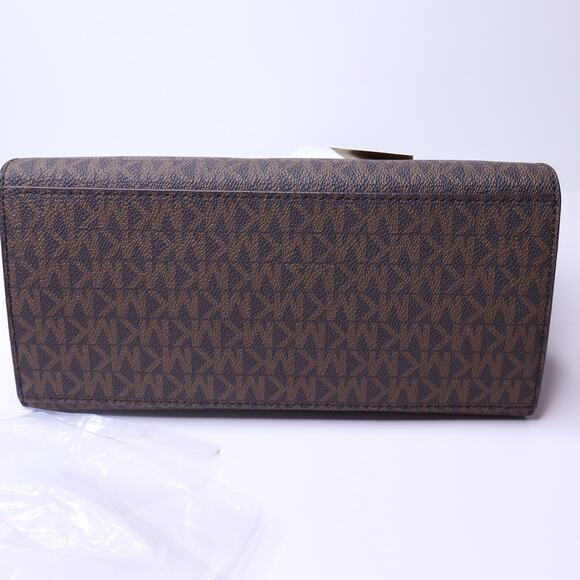 MICHAEL MICHAEL KORS Avril Logo Top-Zip Satchel Brown Small Crossbody Handbag - Picture 5 of 5